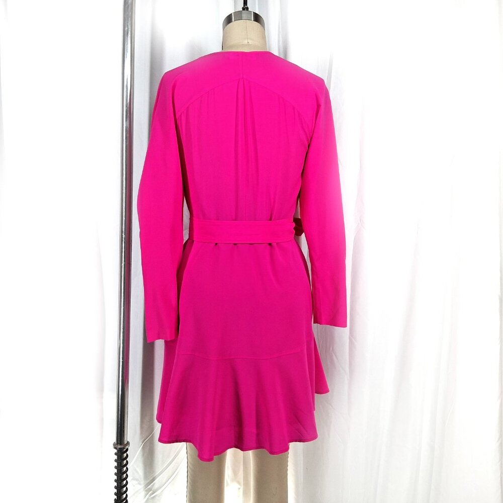 A.L.C. Women's Dress Pink Mini Enzo Silk Wrap Surplice V Neck Designer Size 0 - Picture 4 of 10